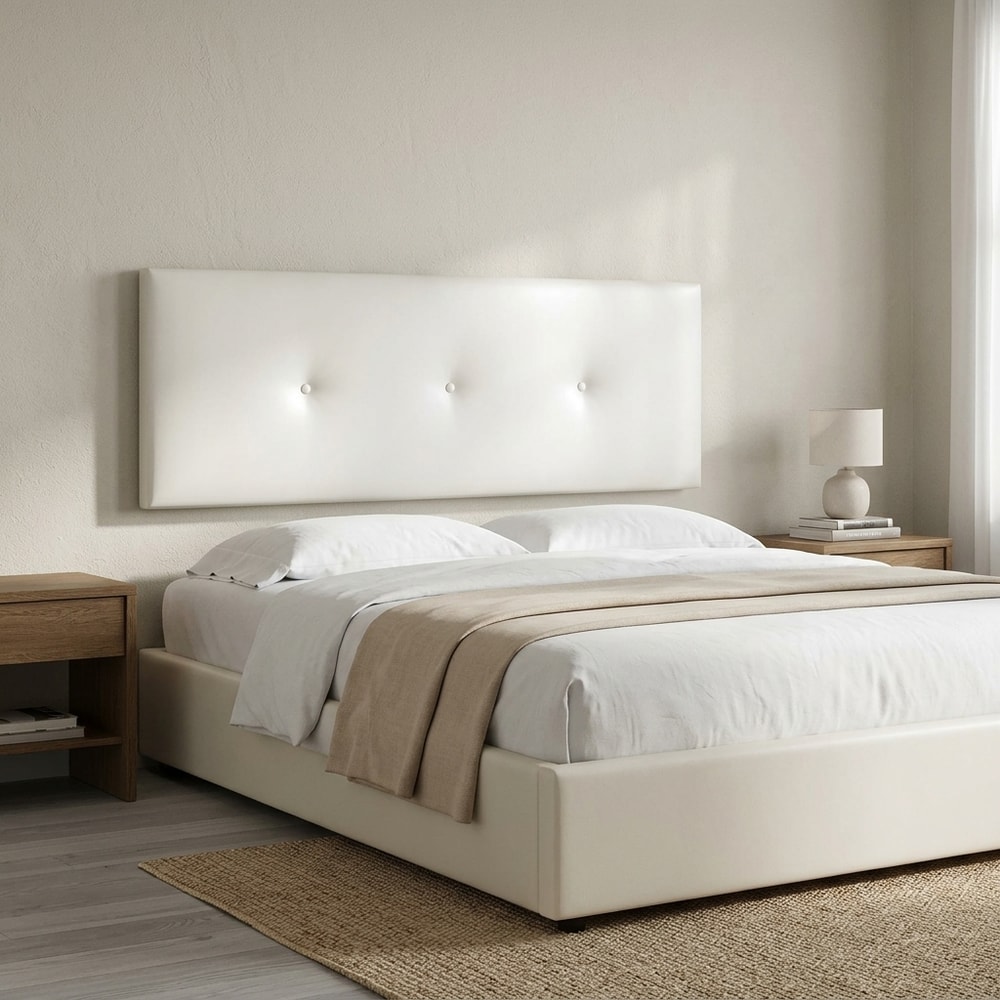 Cabecero de cama moderno tapizado blanco