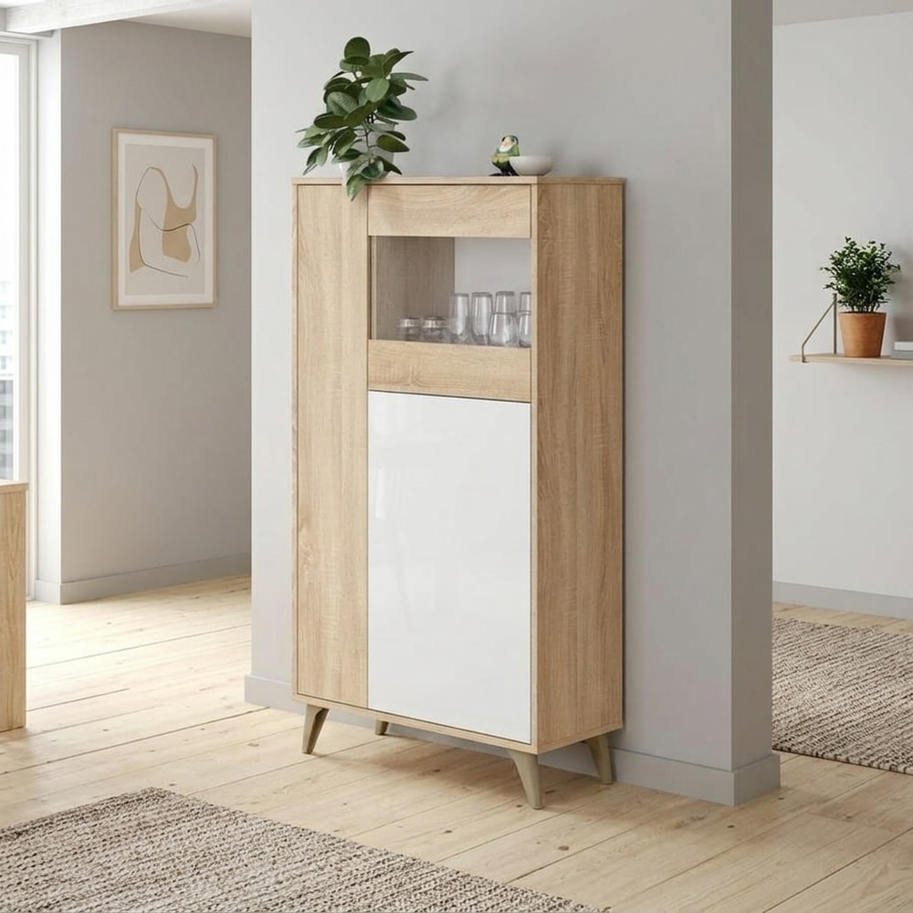 Vitrina de 3 Puertas Estilo Nórdico