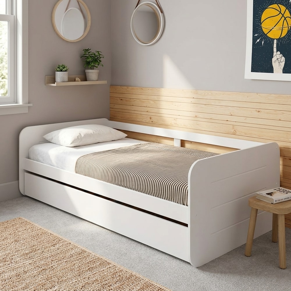 Cama nido juvenil blanca con cama inferior