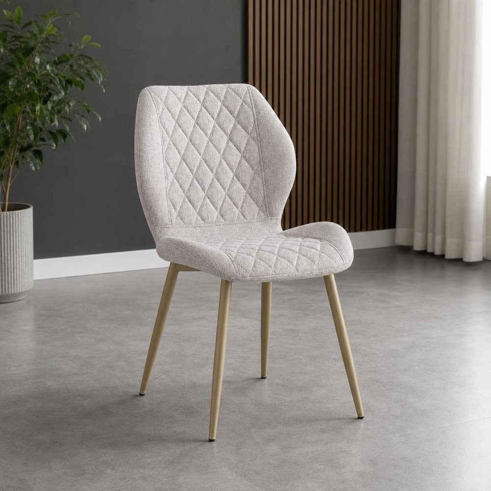 Pack de 4 sillas de comedor tapizadas beige