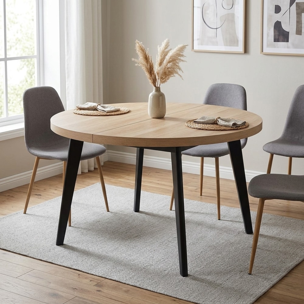 Mesa de comedor extensible redonda a ovalada