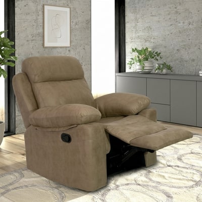 Sillón Relax 1 Plaza Tapizado Microfibra Piedra