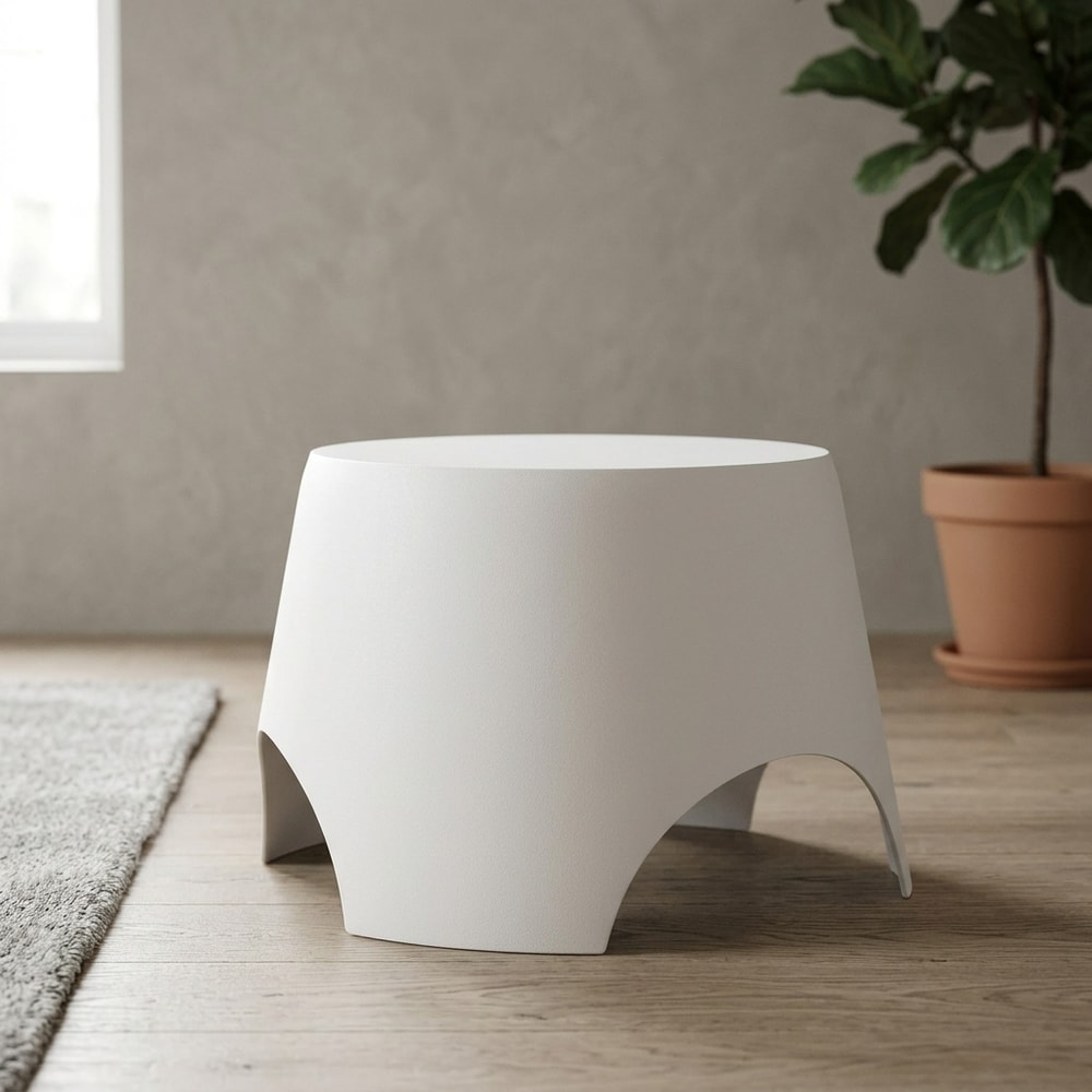Mesa auxiliar de exterior blanca de diseño