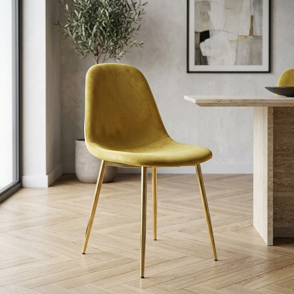 Silla de Comedor Terciopelo Dorado
