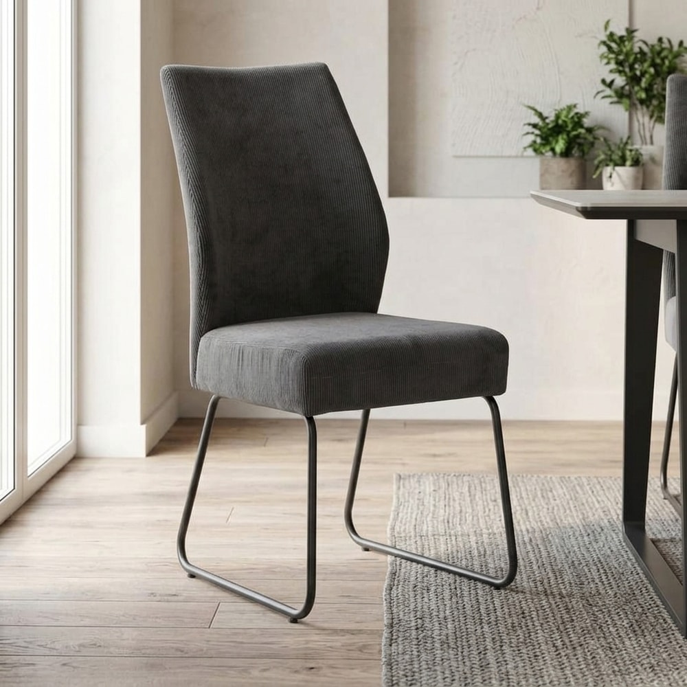 Silla de comedor ergonómica gris antracita
