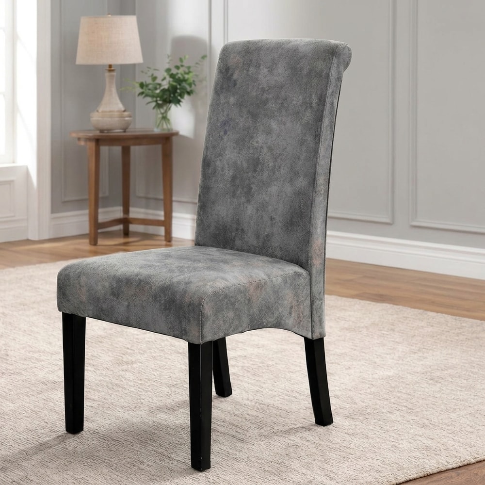 Pack de 2 sillas de comedor grises patas wengue