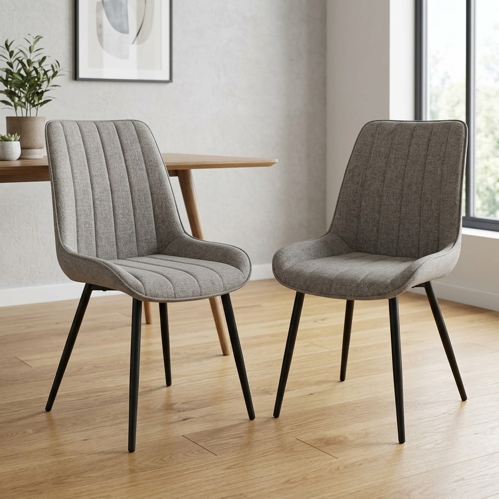 Pack 2 sillas de comedor tapizadas gris