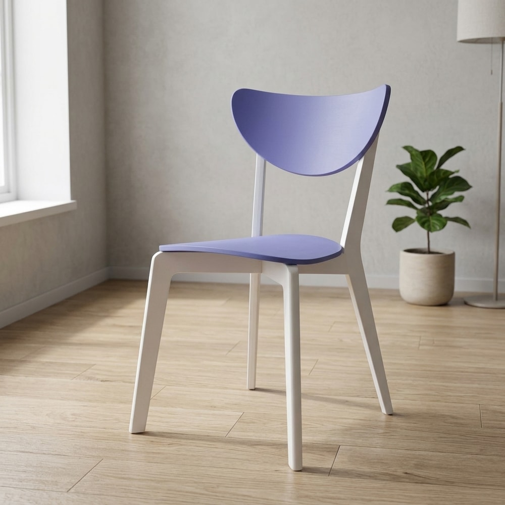Silla de exterior apilable en blanco y azul