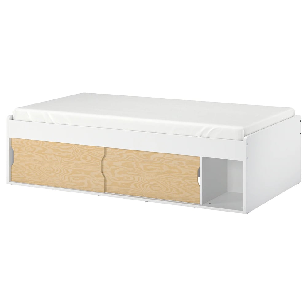 KLIPPUGGLA Estructura de cama con almacenaje - blanco 90x200 cm