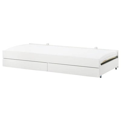 SLÄKT Cama inferior con almacenaje - blanco 90x200 cm