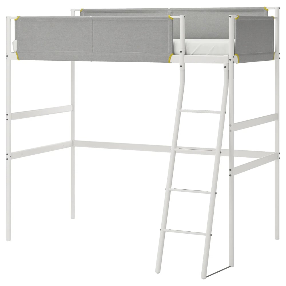 VITVAL Estructura cama alta - blanco/gris claro 90x200 cm