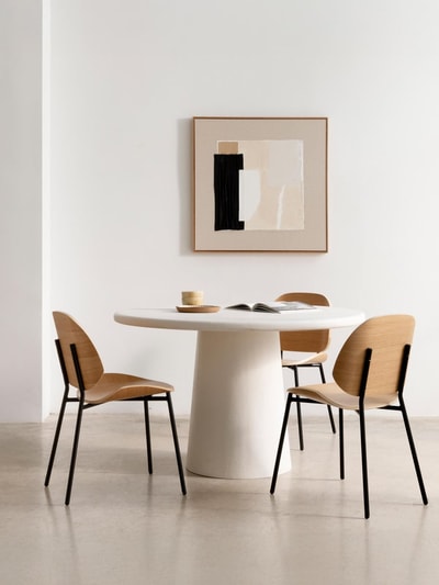 Mesa de comedor Baltic blanco y gris