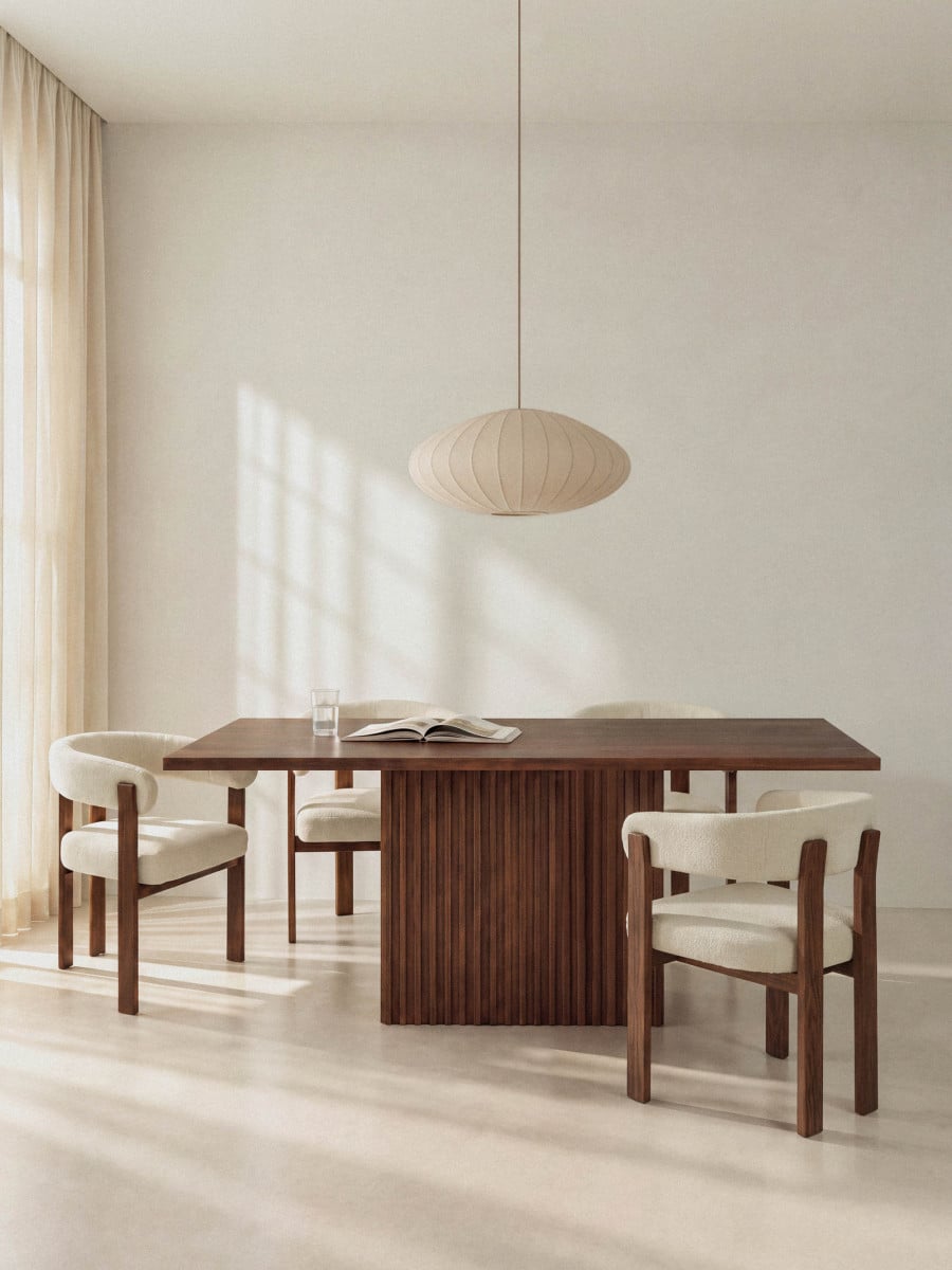Mesa de comedor Corey beige y marrón