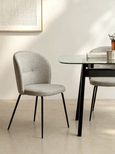 Silla de comedor Beiz negro y gris