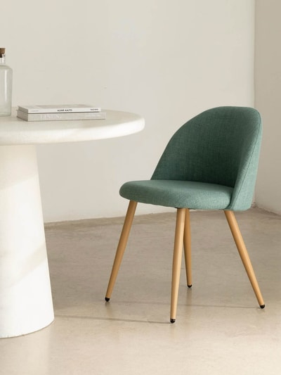 Silla de comedor Brila beige y verde