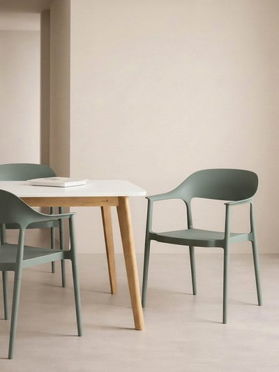 Silla de comedor Brunel verde
