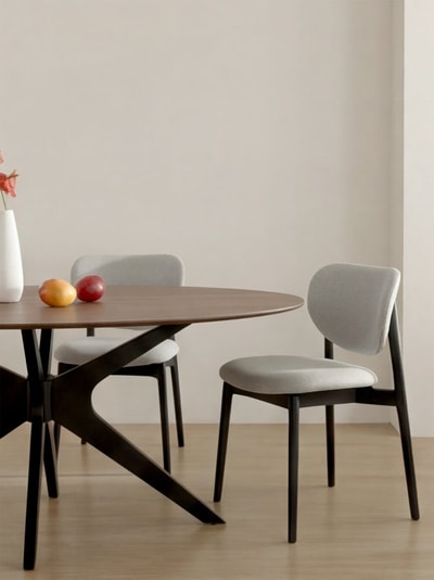 Silla de comedor Ellie negro y gris