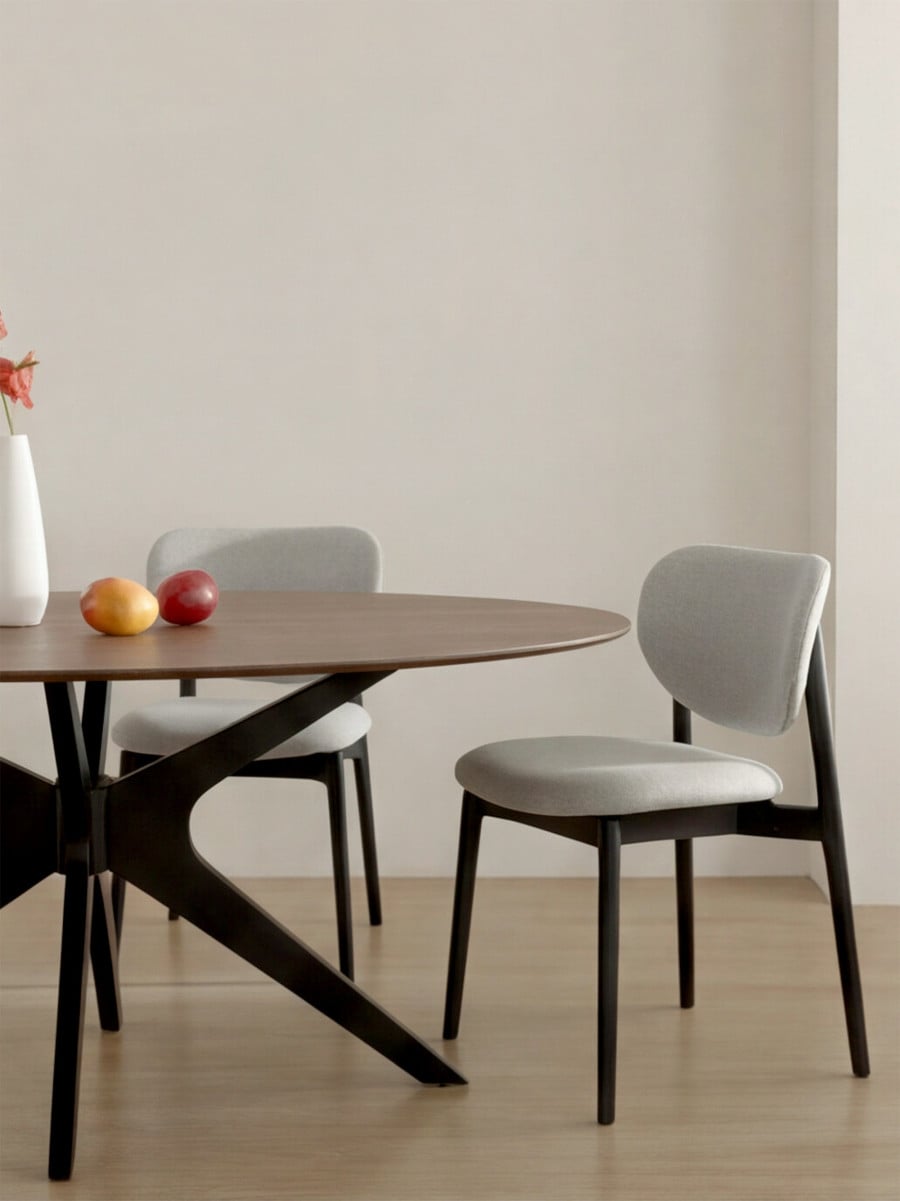 Silla de comedor Ellie negro y gris