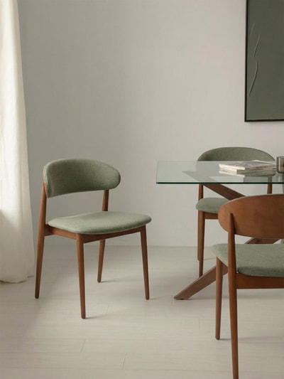 Silla de comedor Marse marrón y verde
