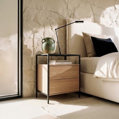 Mesita de noche Petra beige