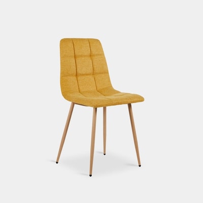 Silla de comedor Ailan beige y amarillo