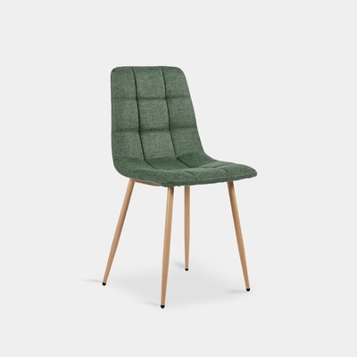 Silla de comedor Ailan beige y verde
