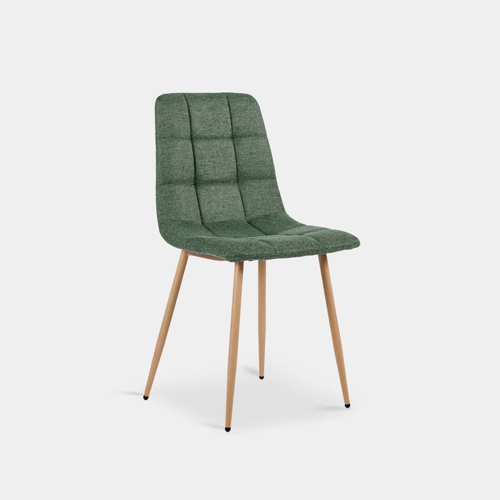 Silla de comedor Ailan beige y verde