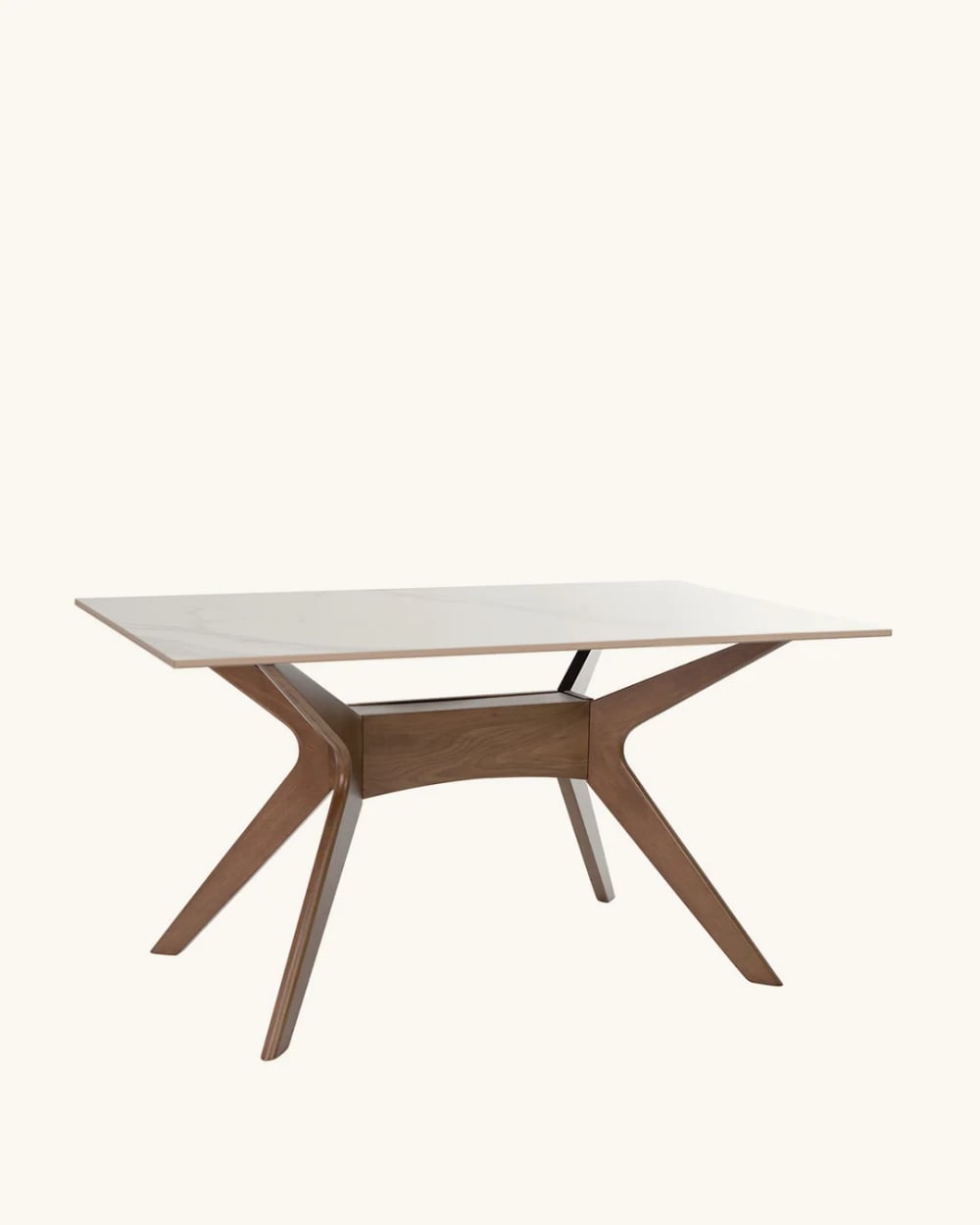 Mesa de comedor Gampola - Mármol-nogal 160 marrón