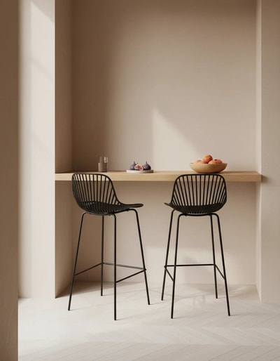 Taburete Rhody - Negro