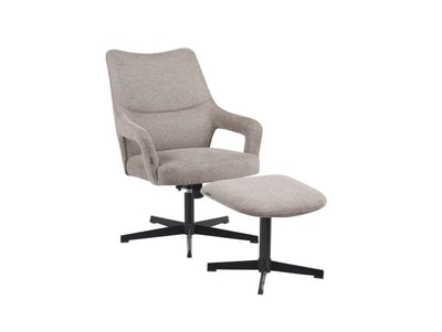 Sillón con reposapiés arena beige
