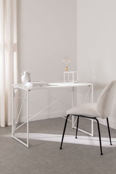 Escritorio rectangular 100x50 cm plegable en MDF y metal Andra