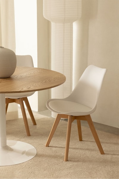 Silla de comedor en polipropileno y madera de haya Nordic