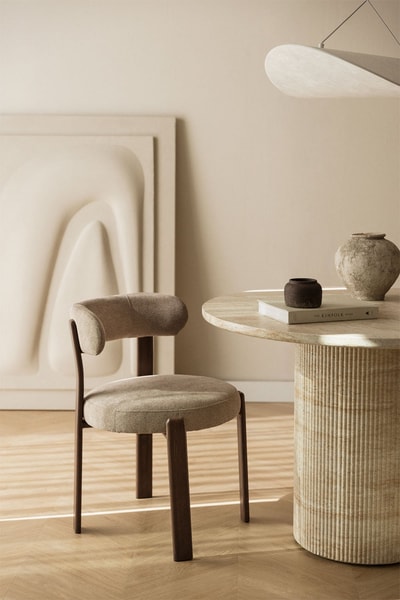 Silla de comedor tapizada y en hierro Jolie
