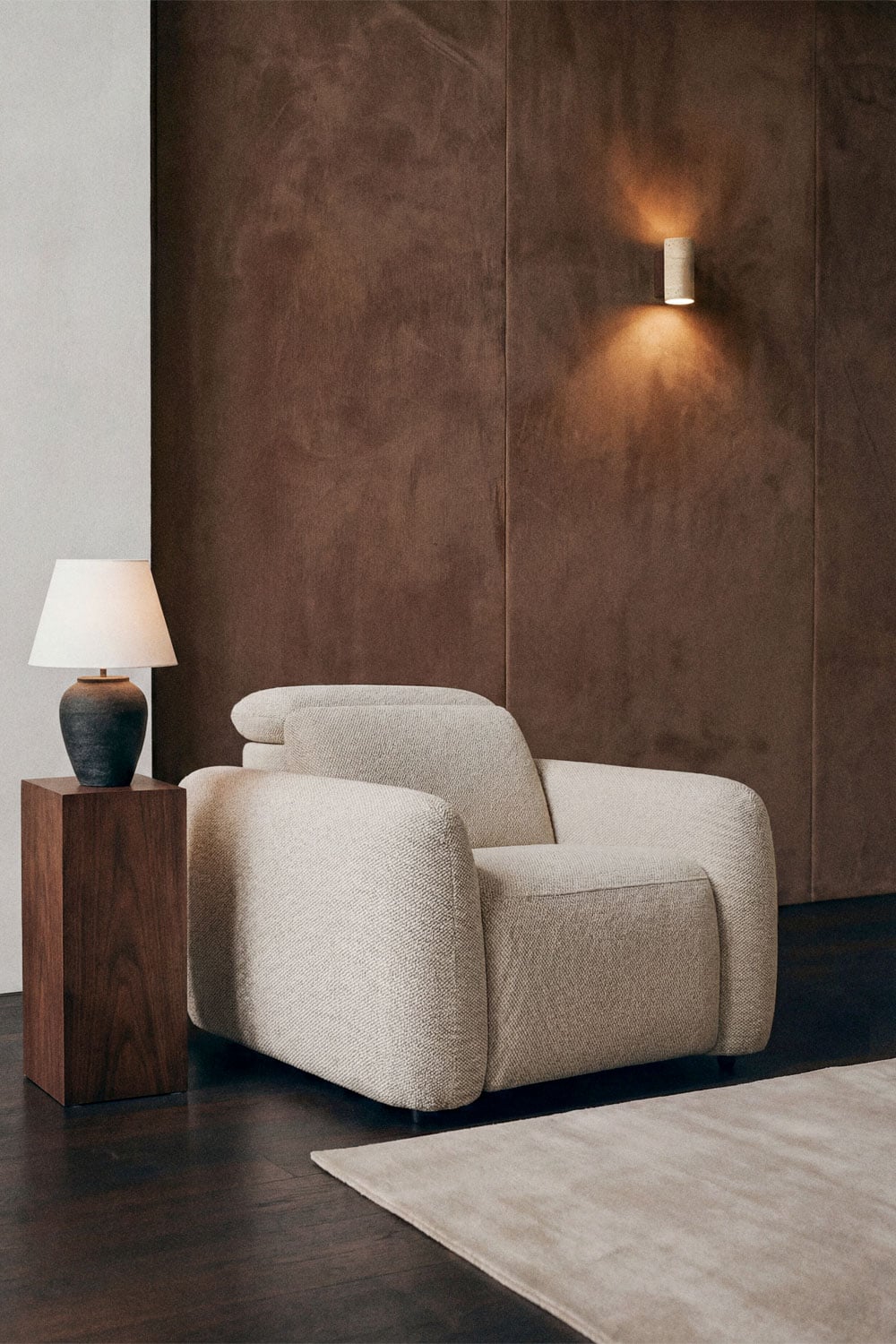 Sillón reclinable eléctrico tapizado Peggy