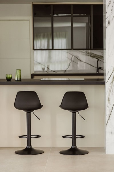Taburete alto regulable negro Nordic