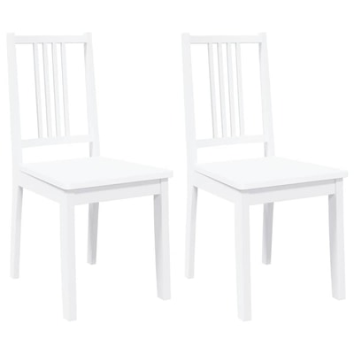 vidaXL Sillas de comedor 2 unidades madera maciza de caucho blanco