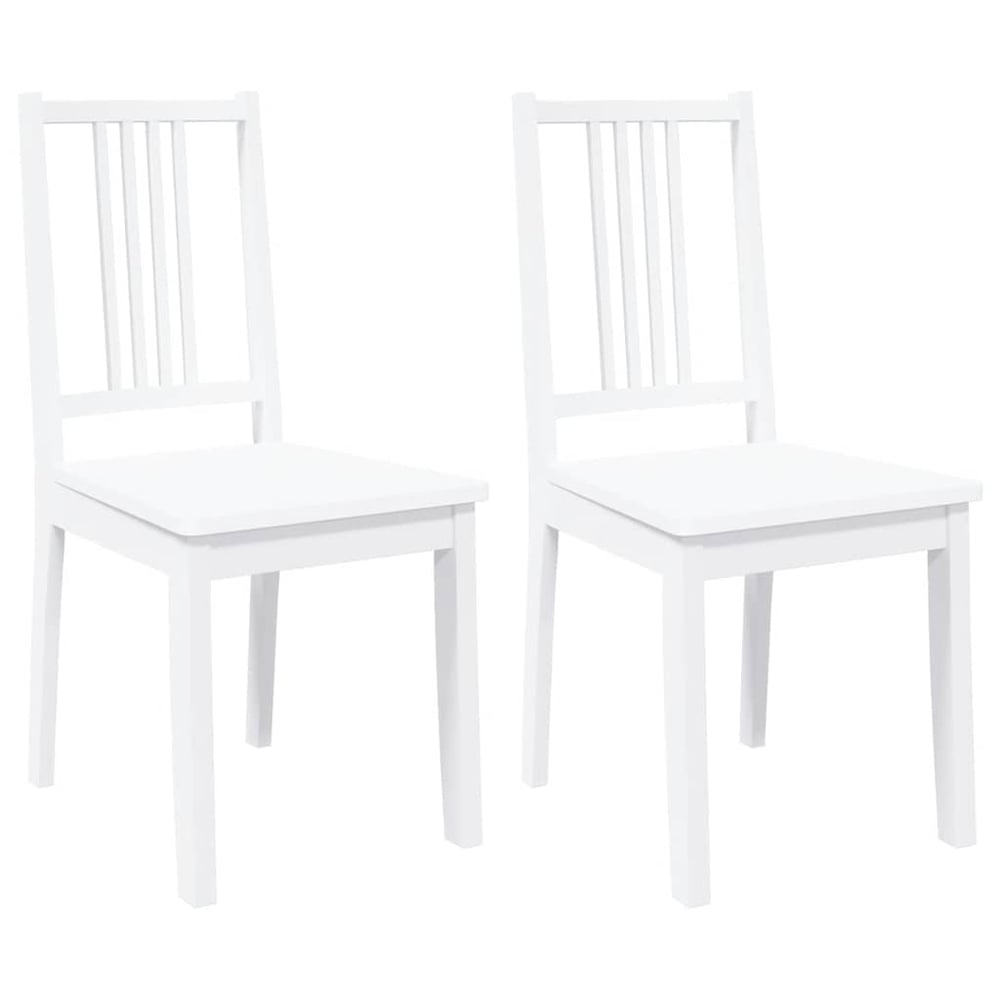 vidaXL Sillas de comedor 2 unidades madera maciza de caucho blanco