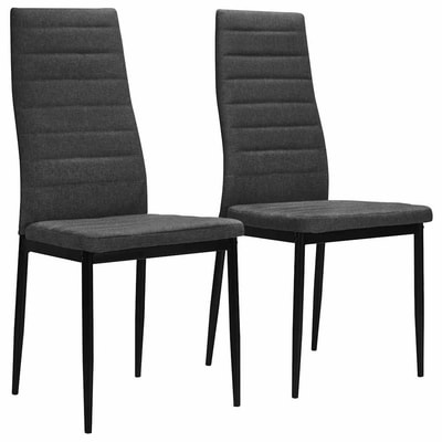 vidaXL Sillas de comedor 2 unidades tela gris oscuro