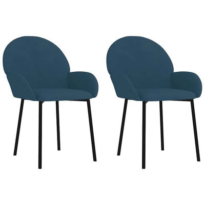 vidaXL Sillas de comedor 2 unidades terciopelo azul