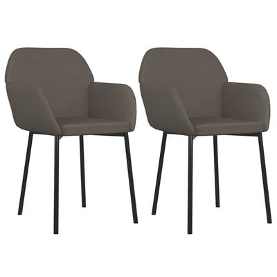 vidaXL Sillas de comedor 2 unidades terciopelo gris oscuro