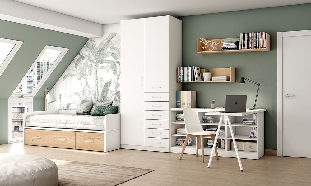 Habitación Juvenil Completa Cama Nido y Escritorio