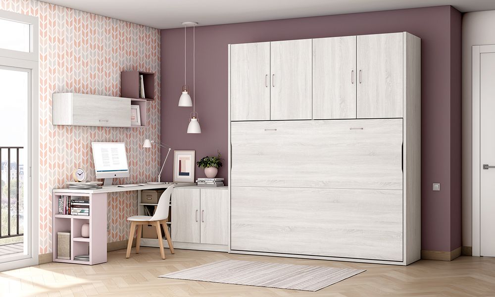Habitación Juvenil con Cama Abatible 135 y Escritorio