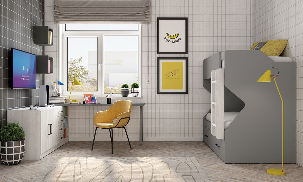 Habitación Juvenil Completa: Litera, Nido y Escritorio