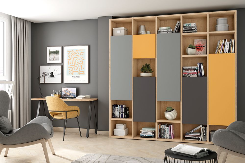 Conjunto Juvenil: Escritorio y Gran Librería Modular