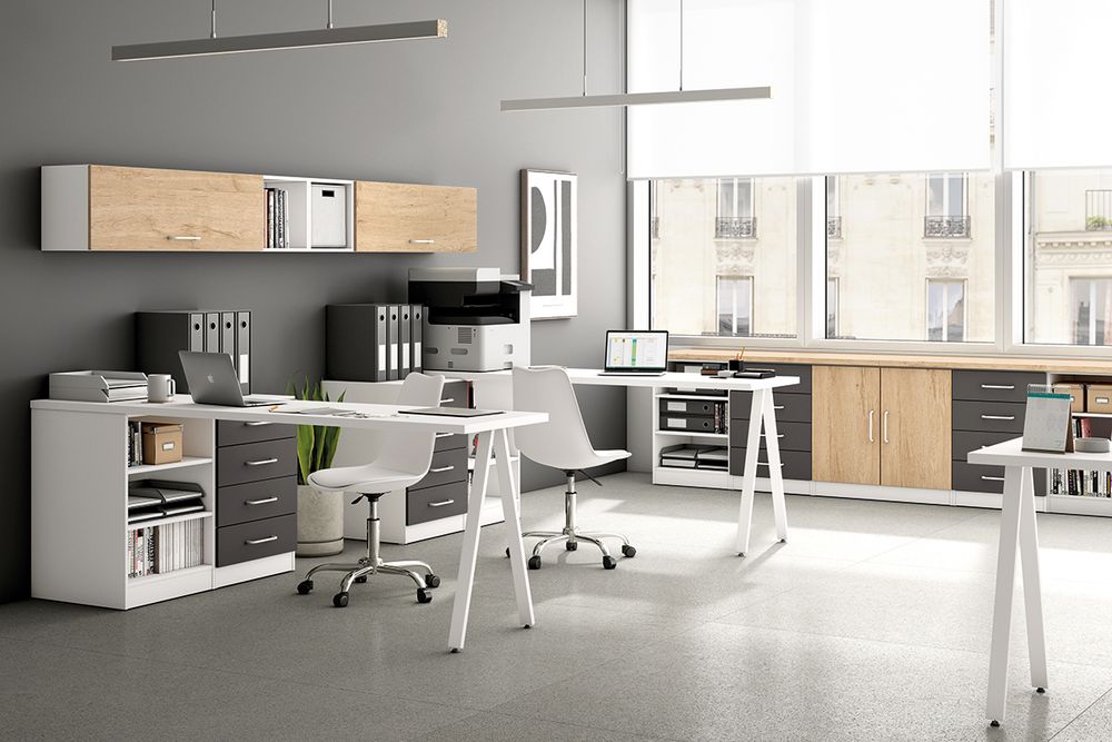 Conjunto de Estudio Juvenil Modular con Escritorios