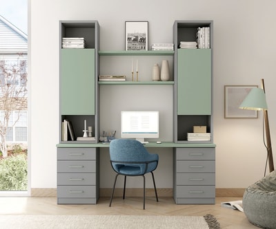 Conjunto de Estudio Juvenil Modular con Escritorio y Librerías