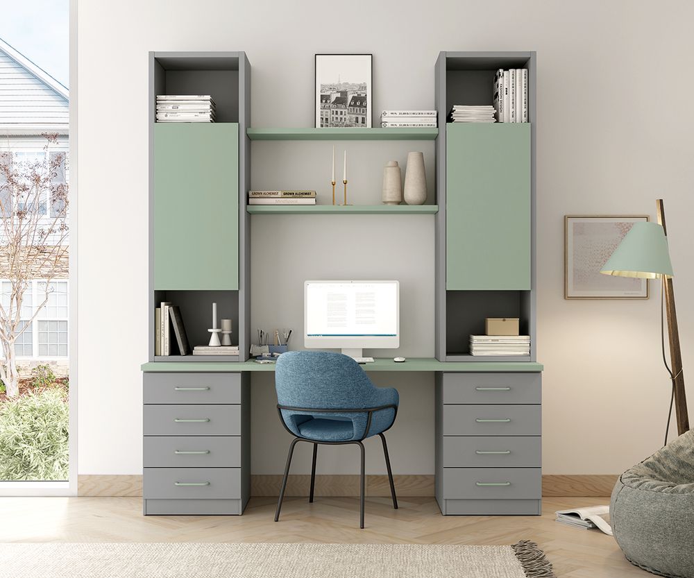 Conjunto de Estudio Juvenil Modular con Escritorio y Librerías