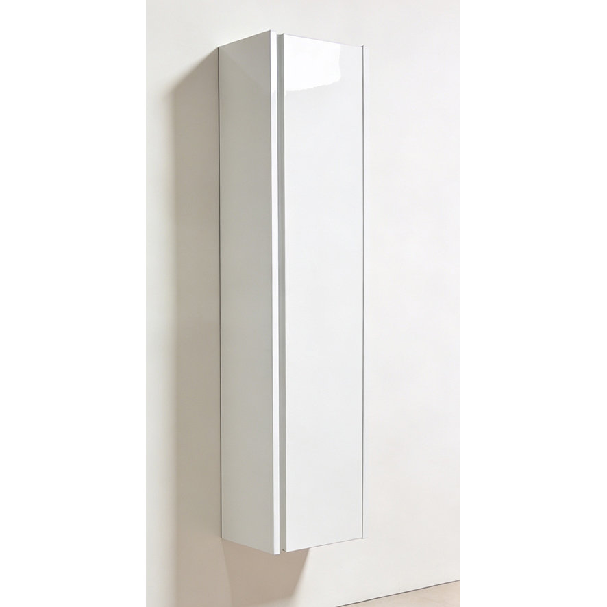 Mueble columna de baño en blanco brillo