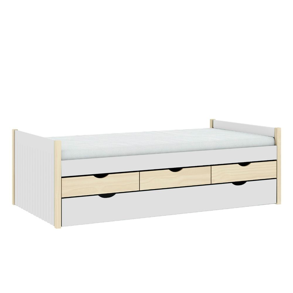 Cama Nido Blanca con 3 Cajones y Cama Auxiliar